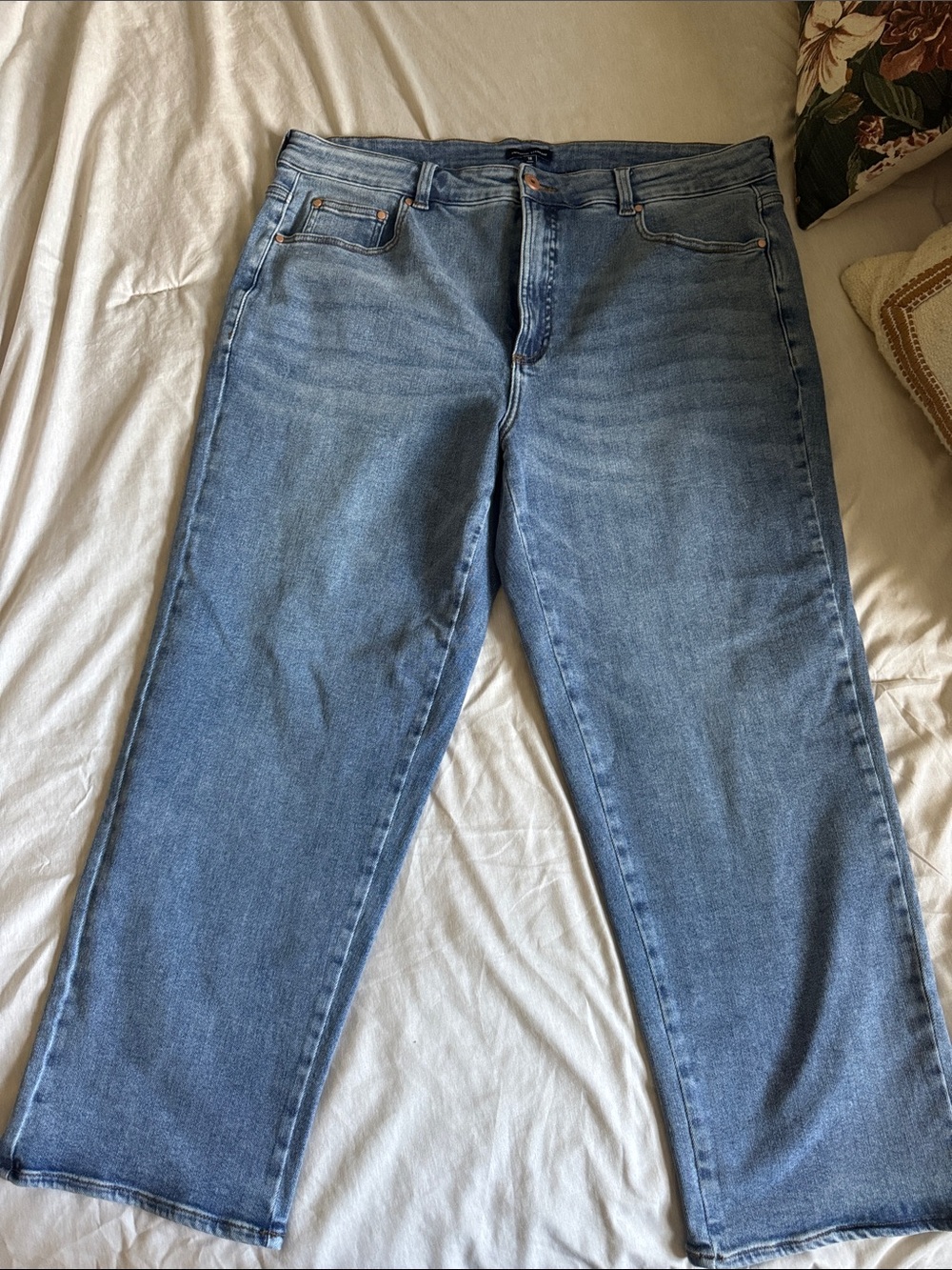 Universal Standard Etta Jeans Size 18 Stretch Denim Straight Leg High Rise Blue